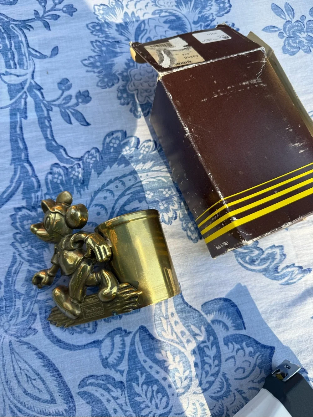 Vintage Mickey Mouse 1970s Walt Disney Productions GATCO Brass Pen Holder